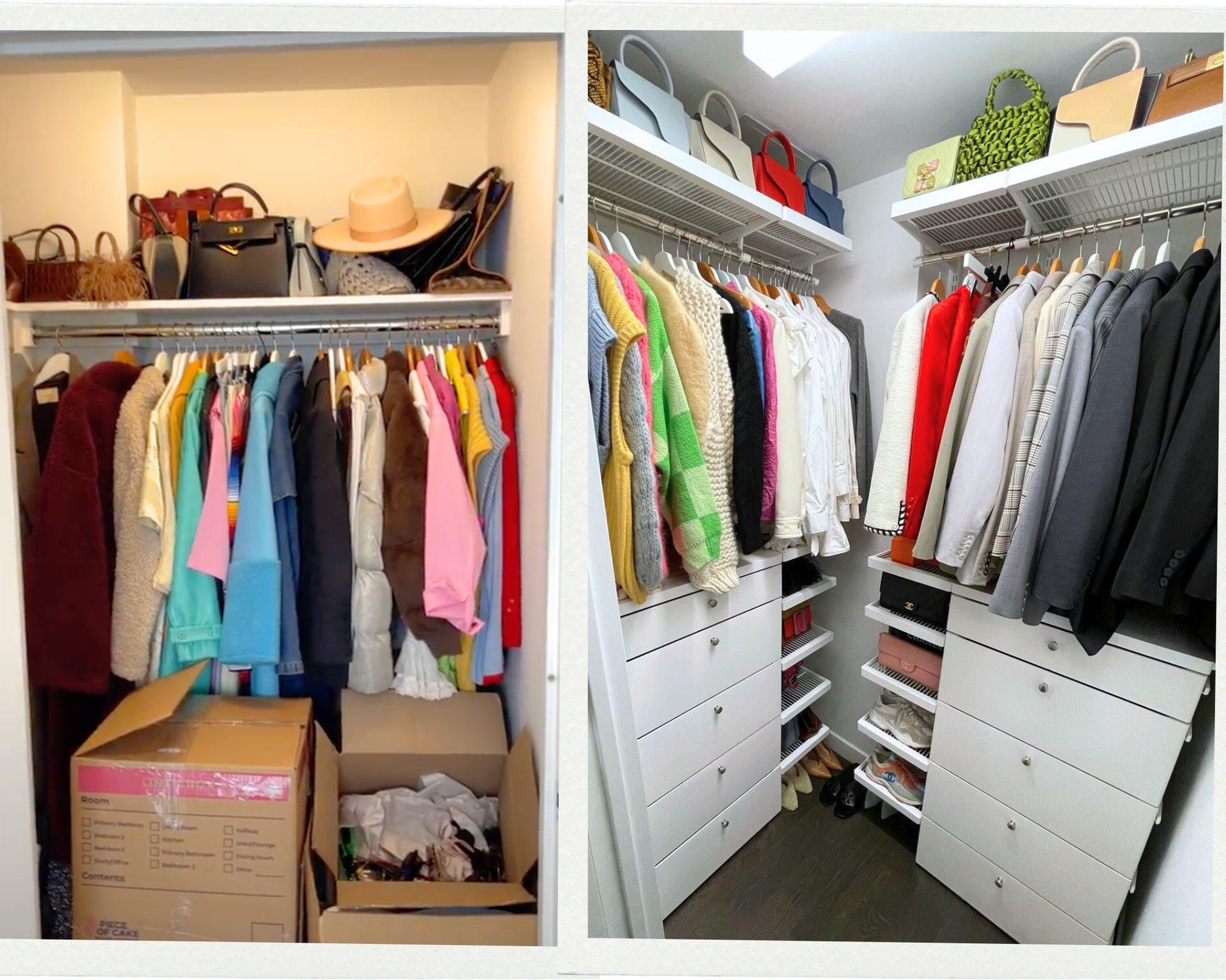 Custom-designed closet with premium finishes and tailored storage solutions